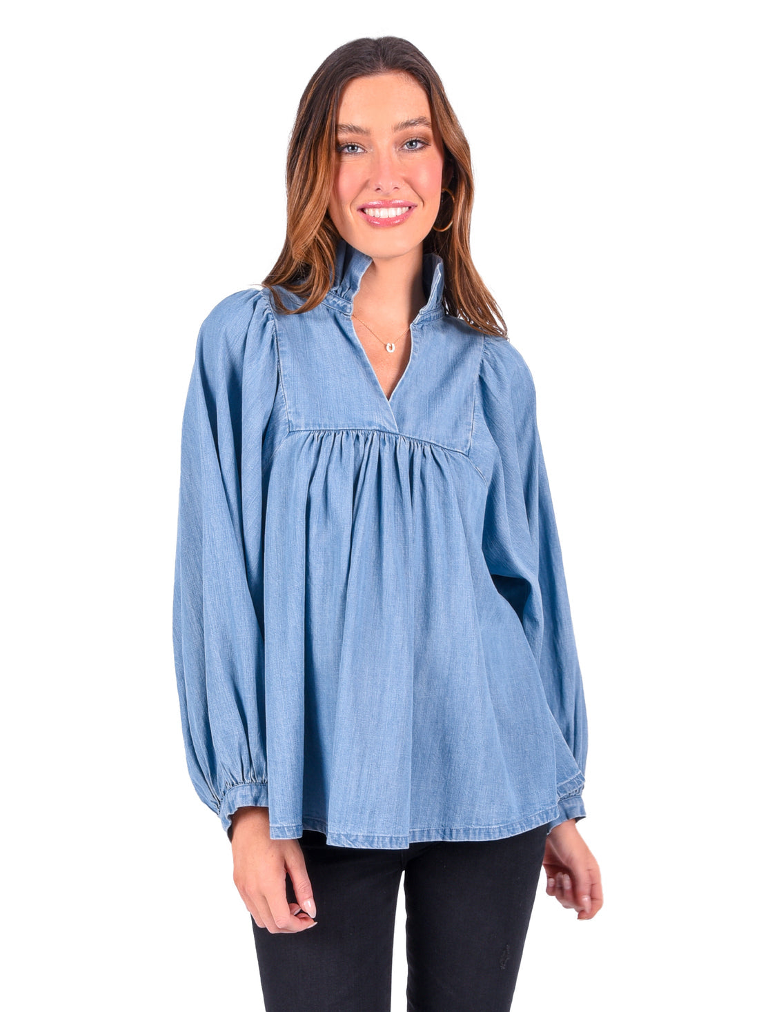 Emily Mccarthy Chambray Stella Top