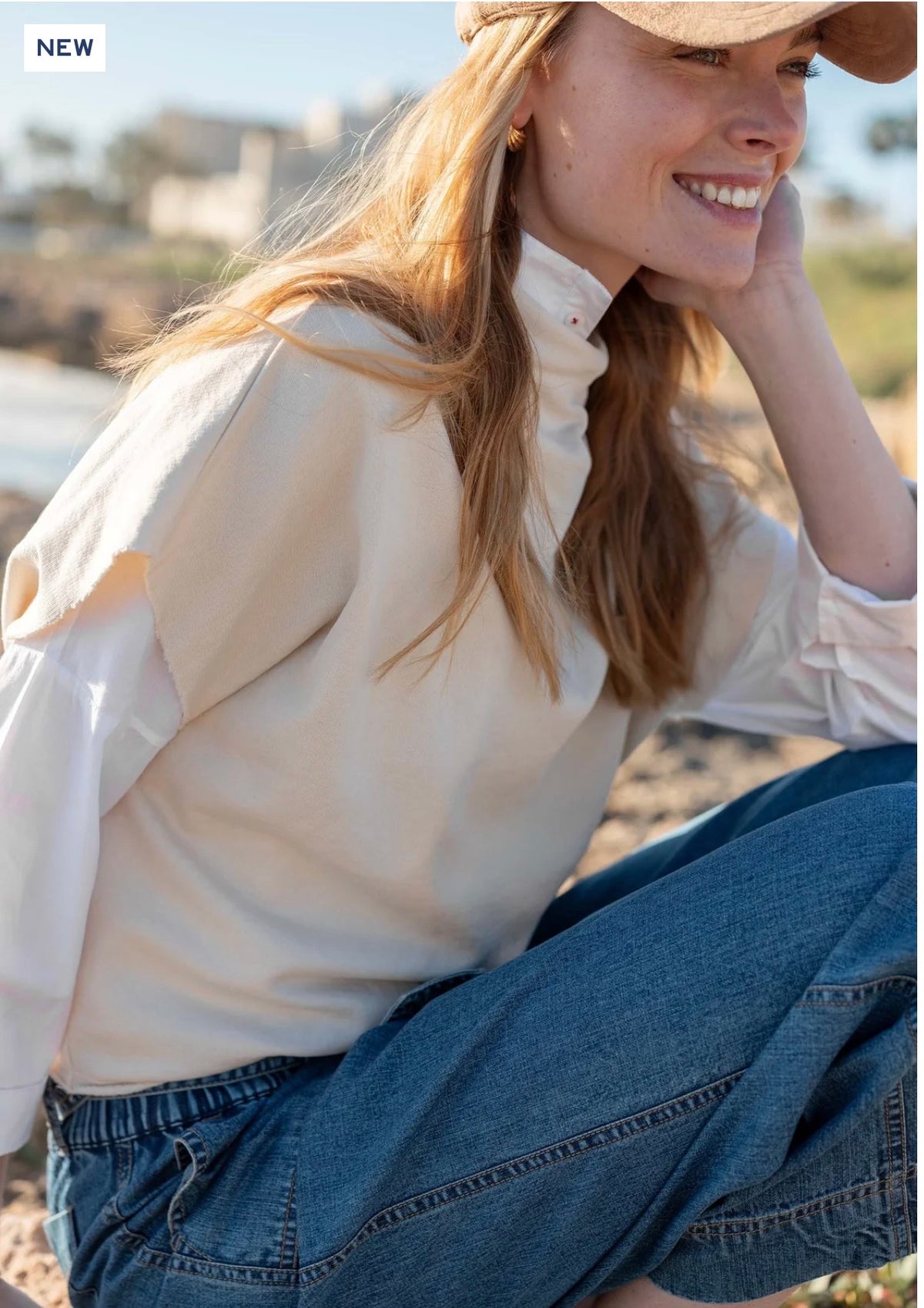 Frenchie Dolman Top/ Bone