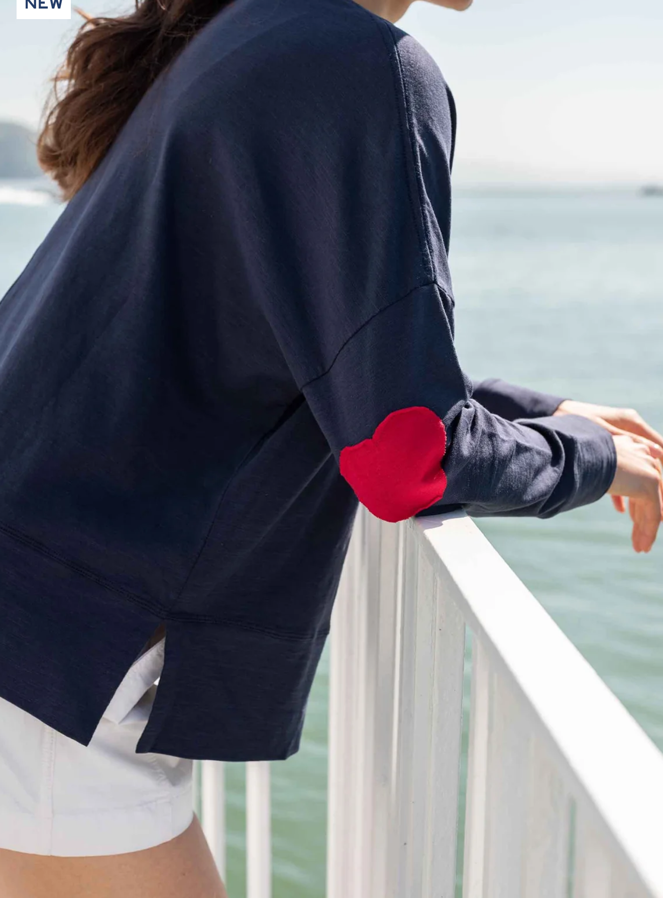 Amour Appliqué Tee / navy red ❤️