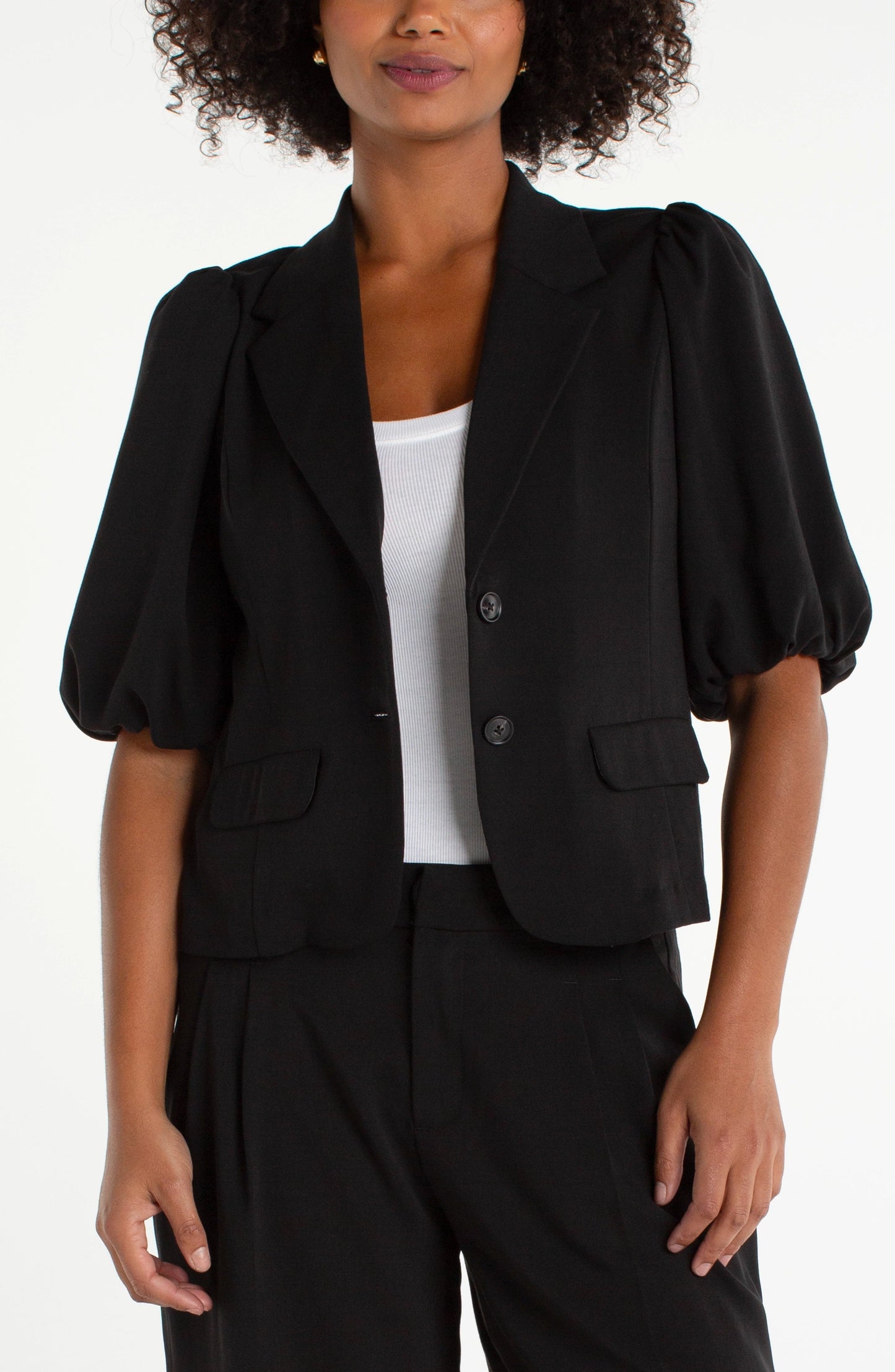 Balloon sleeve jacket/ black