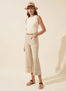 Analia Wide Leg Denim/ linen