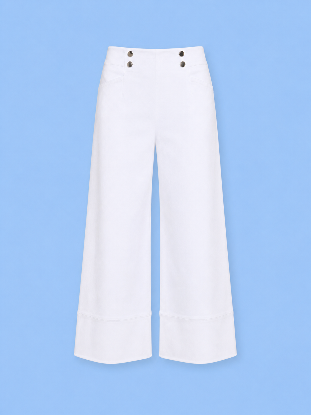 Dion sailor crop palazzo denim / white