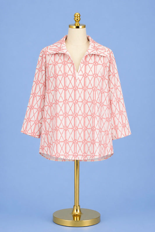 Katie Top/ pink white