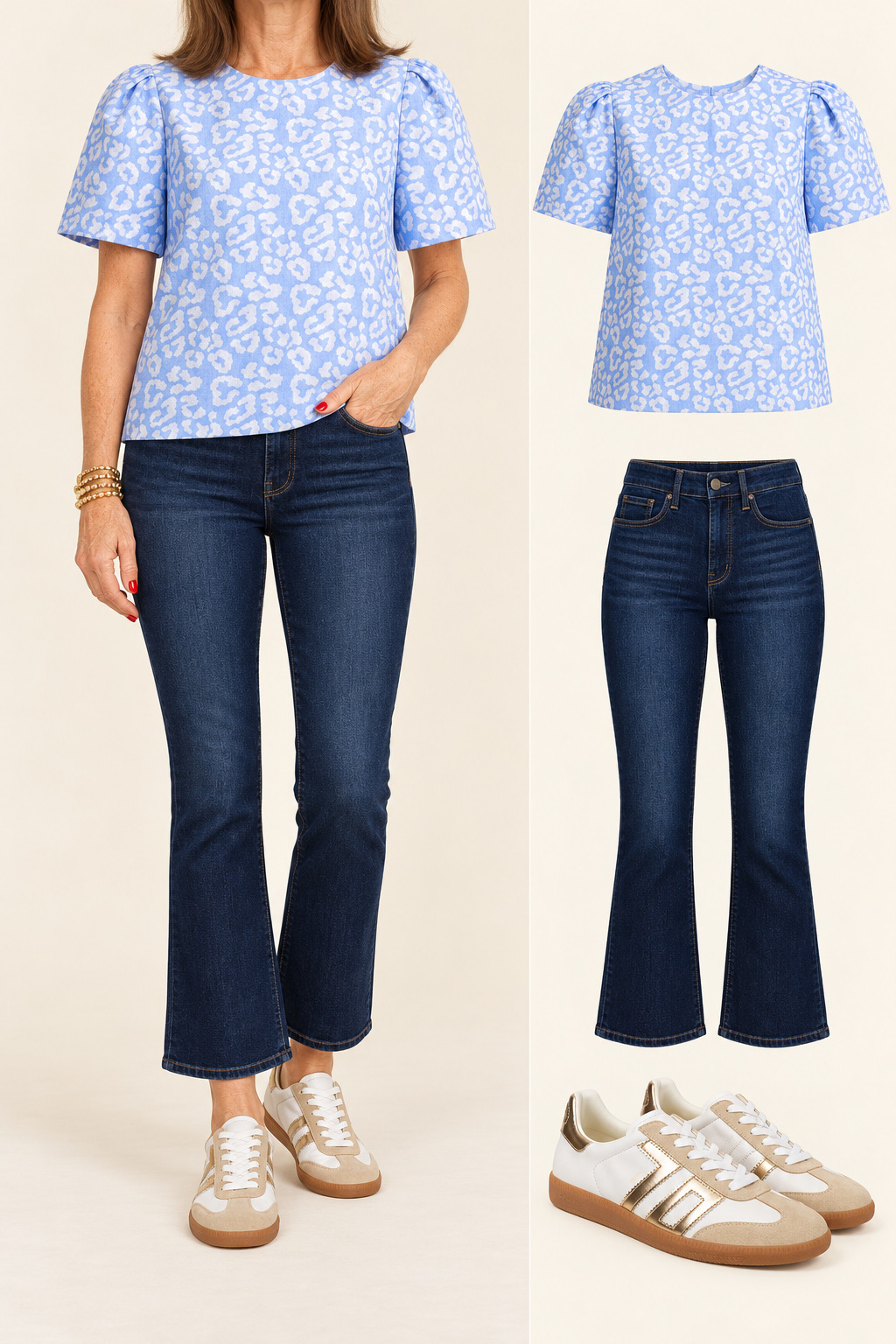 Blue Leopard top