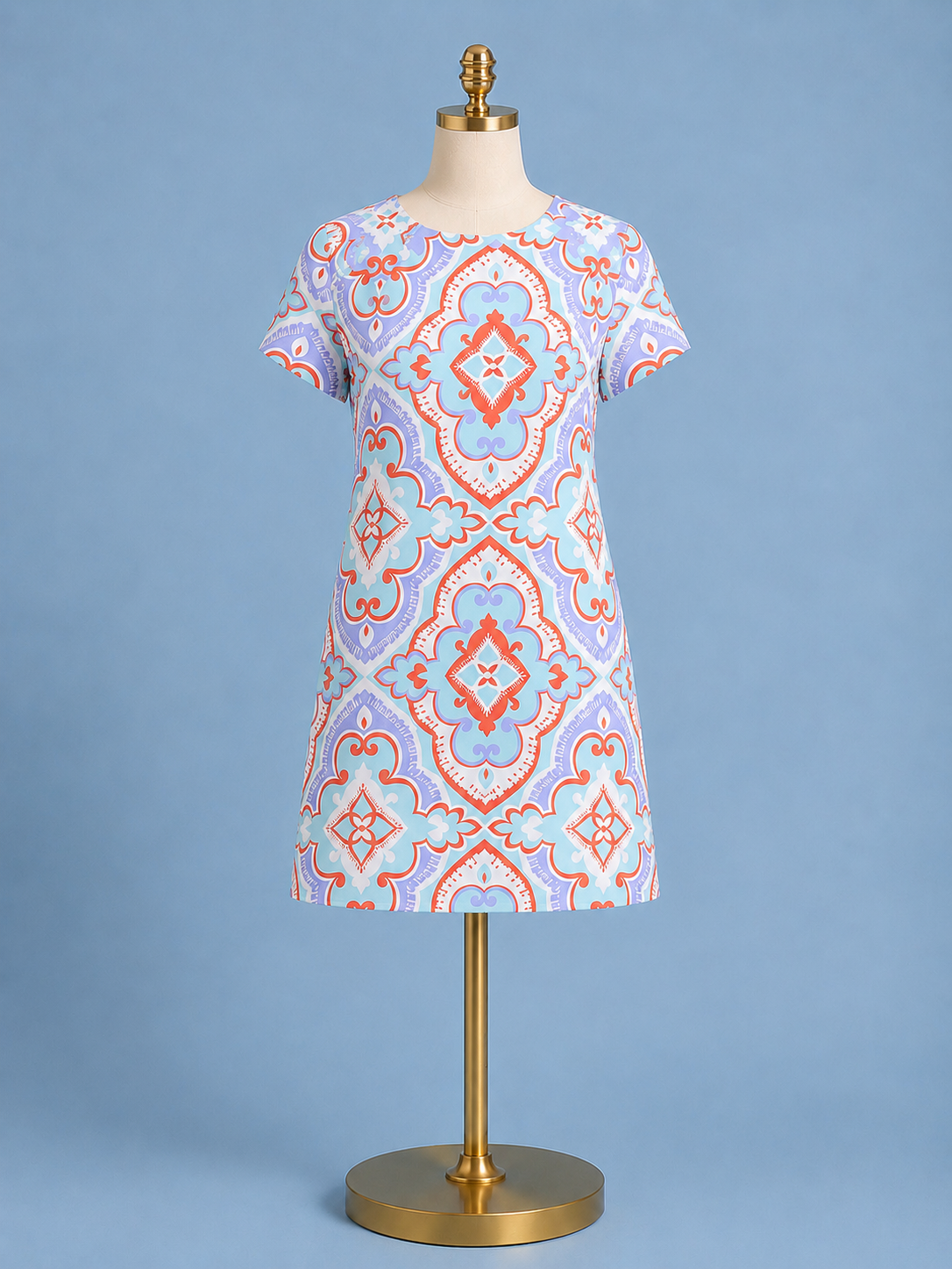 Ella Dress / Fez Tile Light Aqua