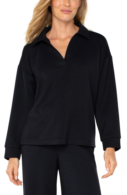 V-neck Popover/ black / cloud9 black