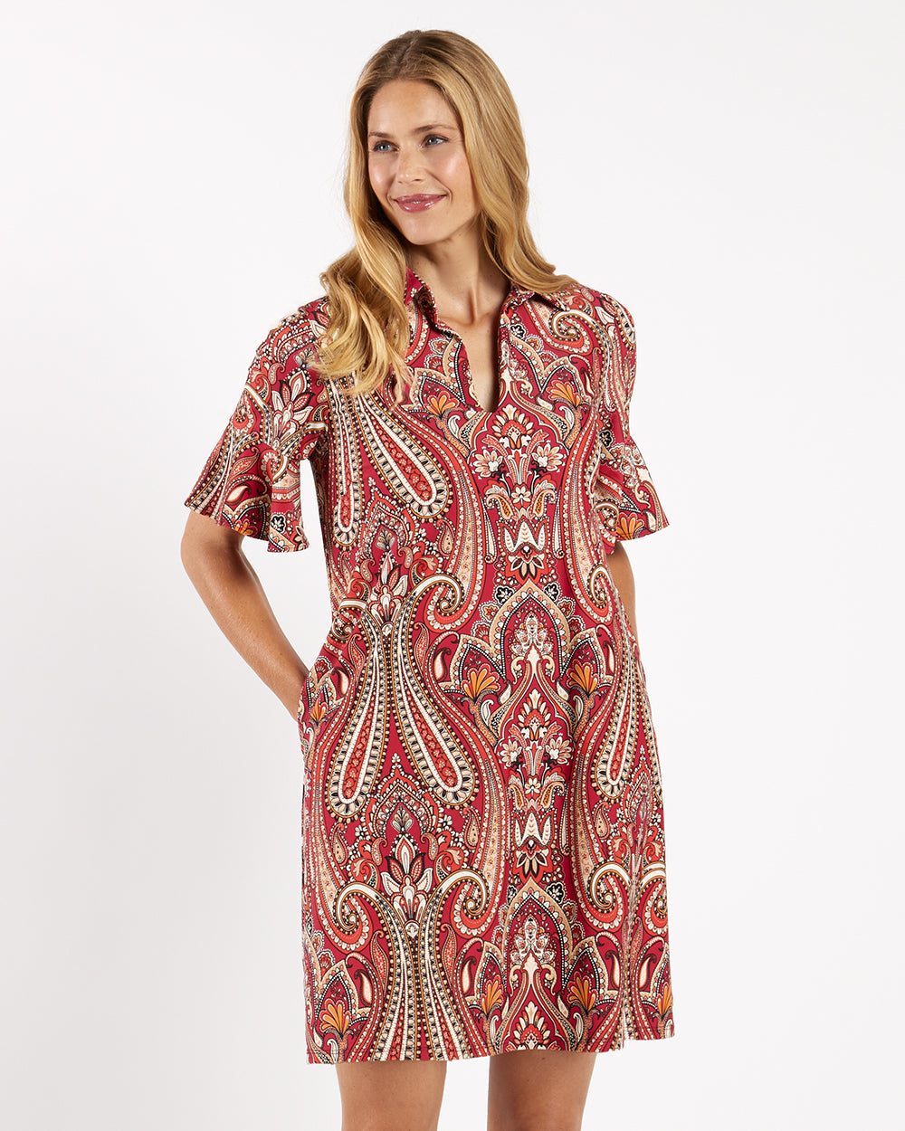 Regina Dress/ Italian Paisley Claret