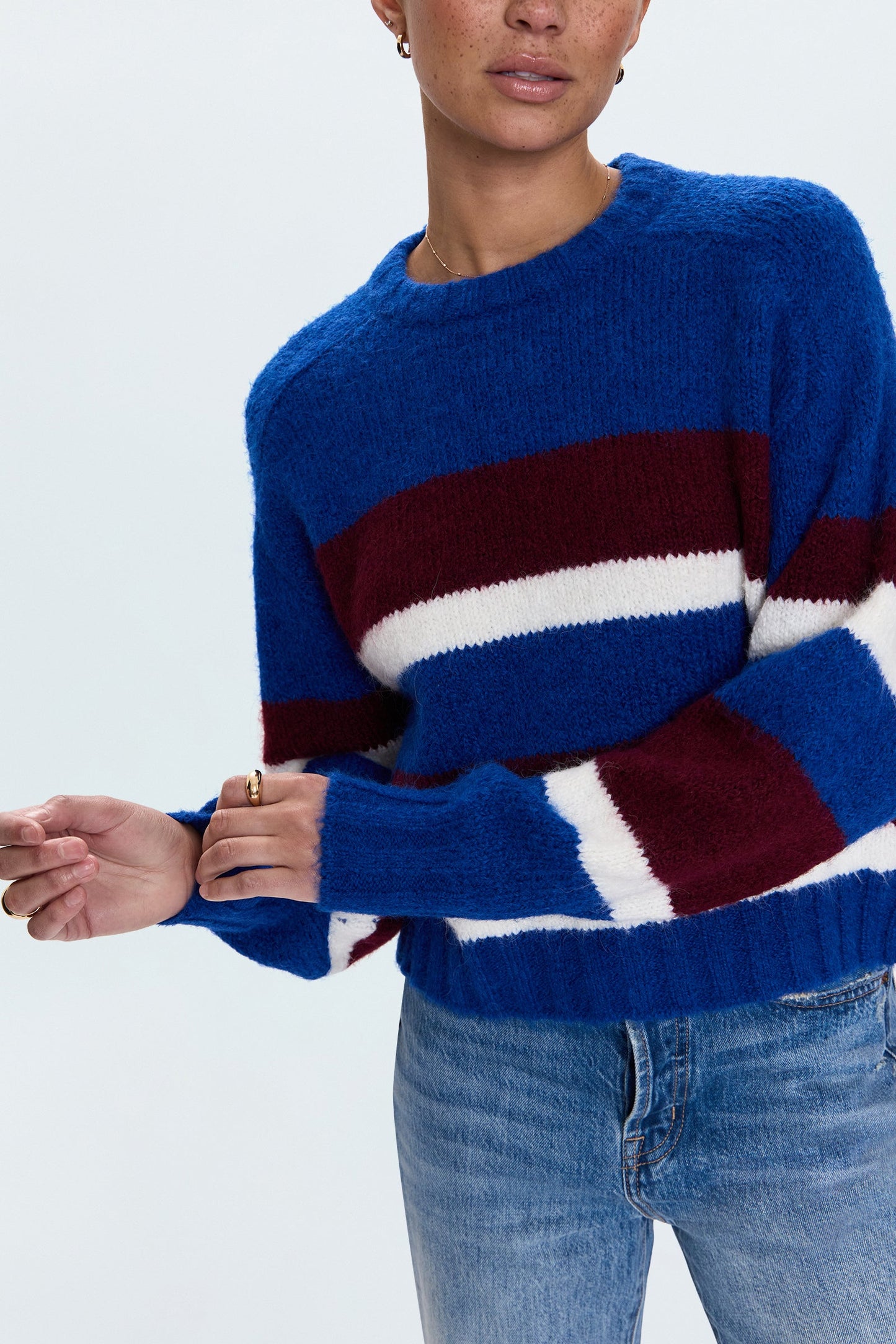 Azure Claret Stripe sweater