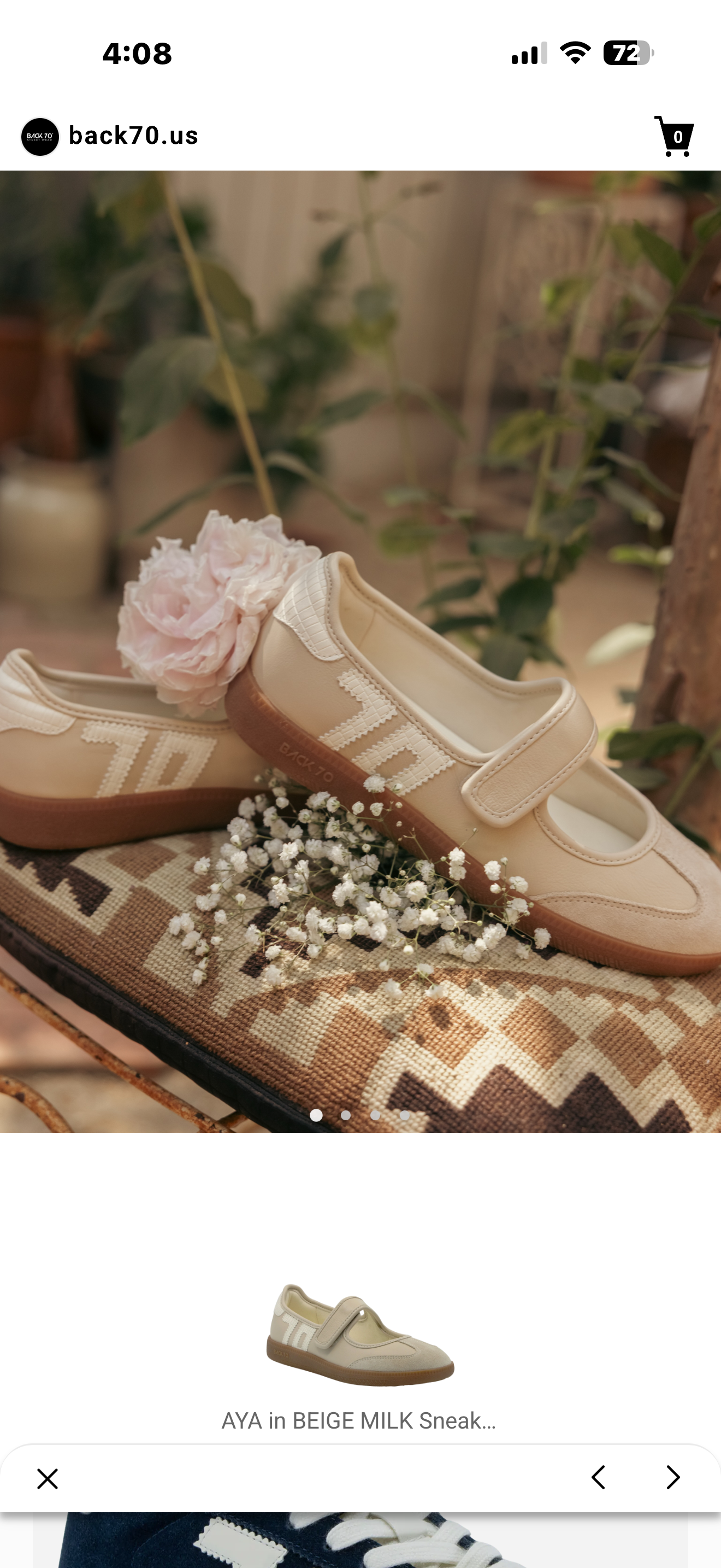 Back70 Aya sneakerina beige milk