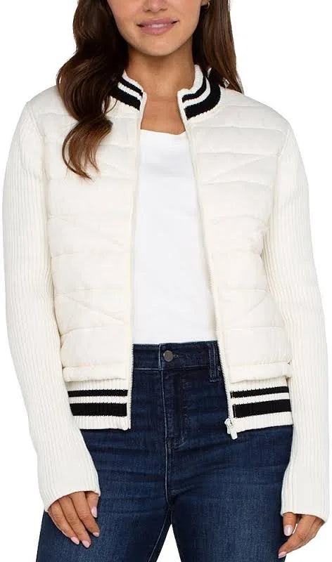 Quilted Front jacket/ porcelain