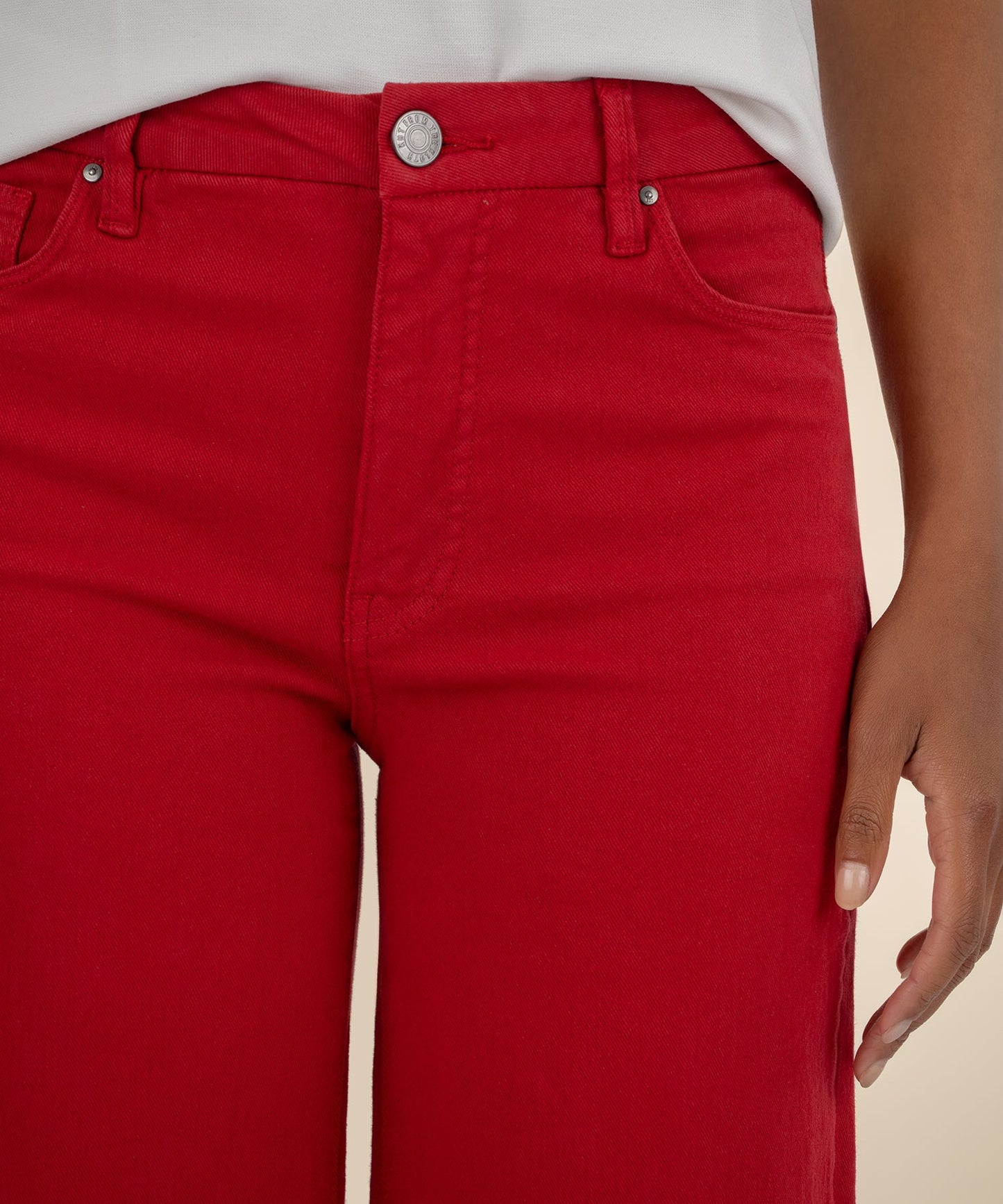 Meg High Rise wide leg/ ruby red
