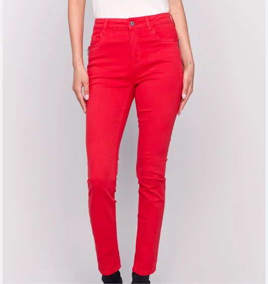 Charlie B Zipper Pocket Skinny Leg Jean