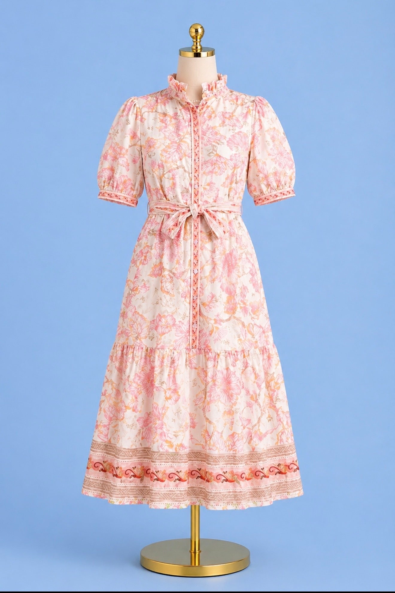 Button front midi dress/ Aloha Bloom
