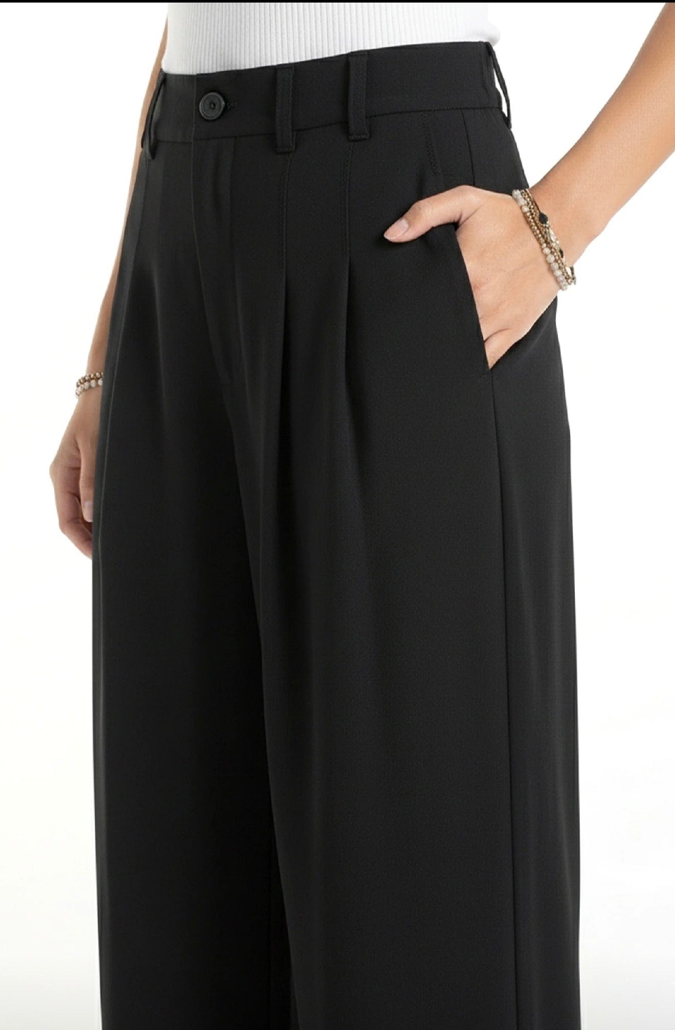 Pleated trouser/ black