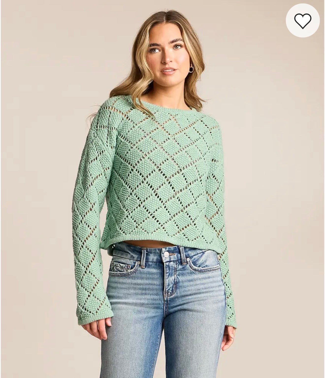 Hullen Crochet sweater / Crystal Green