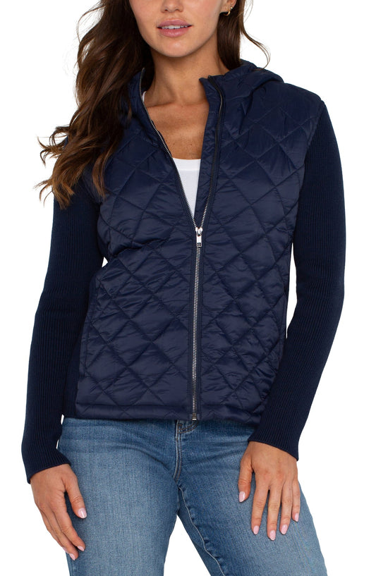 Liverpool long sleeve quilted front jacket