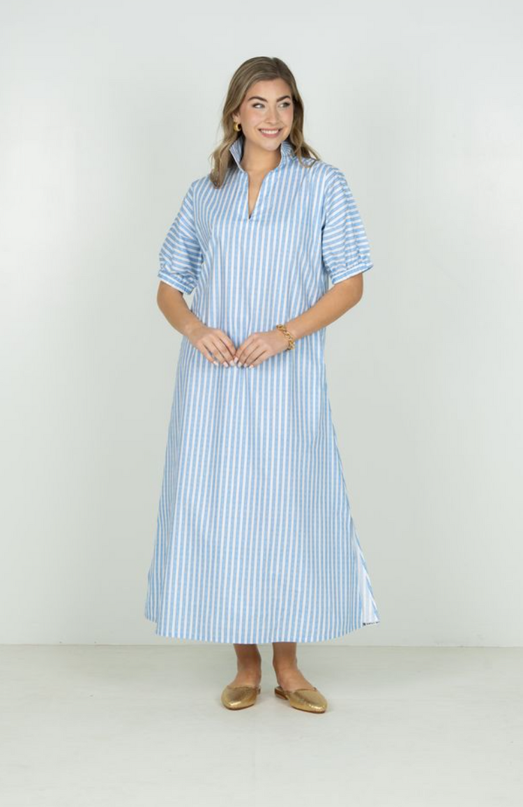 Poppy Maxi/ French Blue Stripe