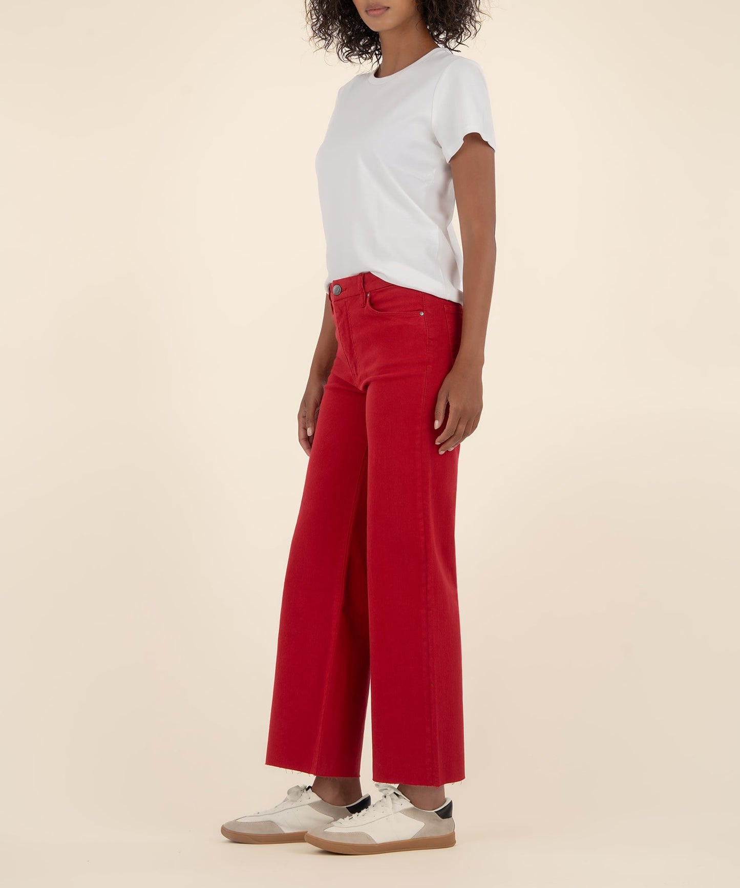 Meg High Rise wide leg/ ruby red