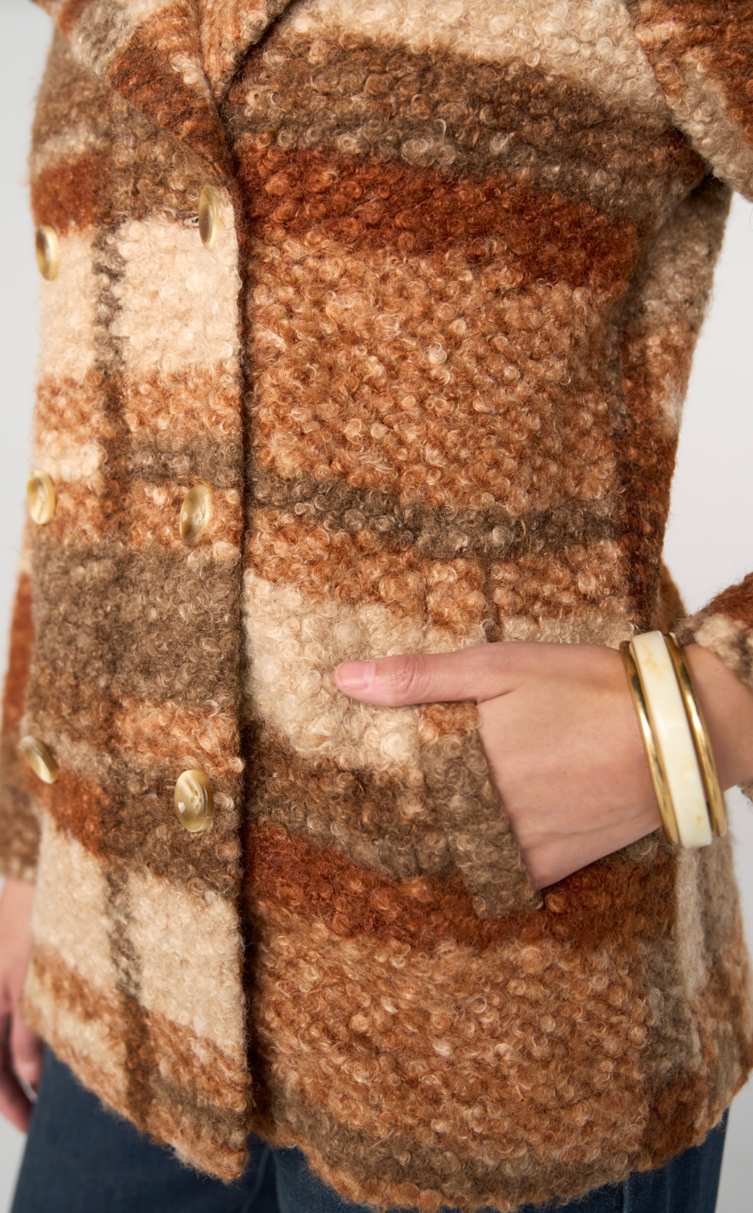 Double Breasted Peacoat / Nutmeg Multi