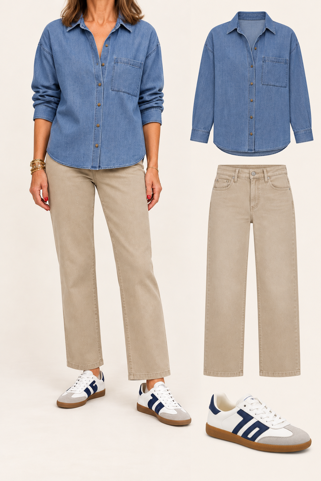 The Perfect Twill Button Up/ classic indigo
