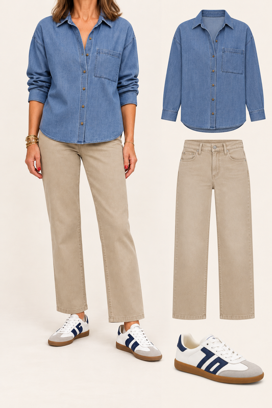 The Perfect Twill Button Up/ classic indigo