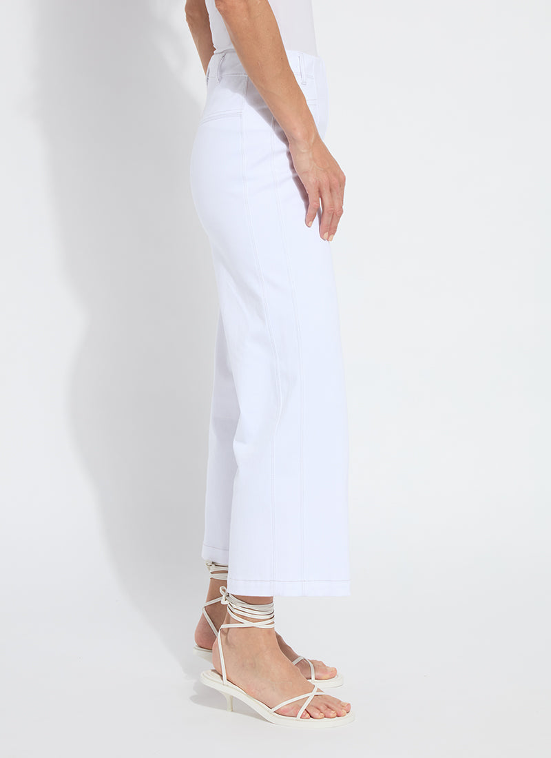 Layton Wide Leg crop/ white