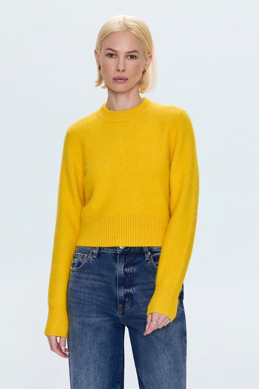 Sara crewneck sweater/ yellow gold