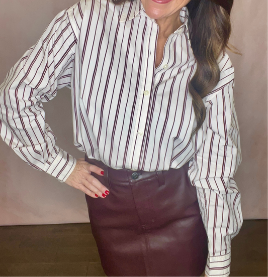 Finlay Claret Stripe top