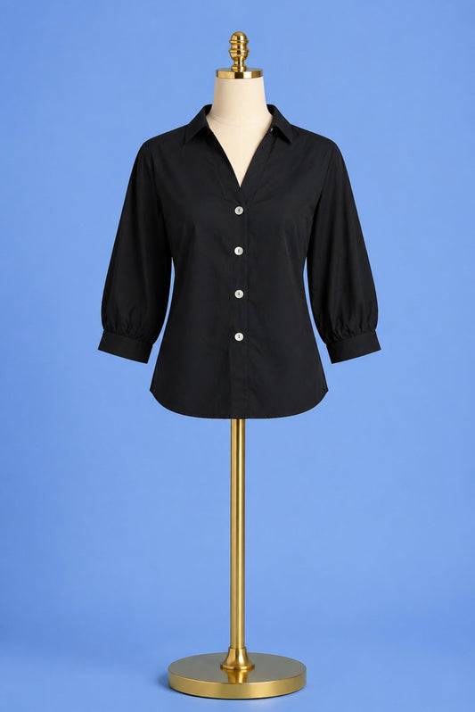 Blouson Sleeve top / Black