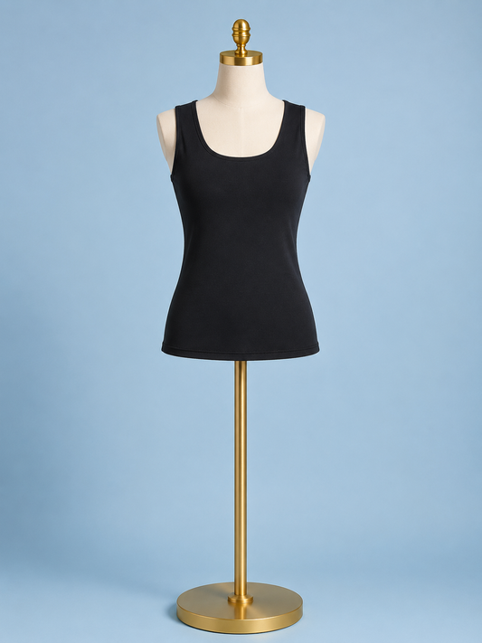 Evie Scoop neck tank / black