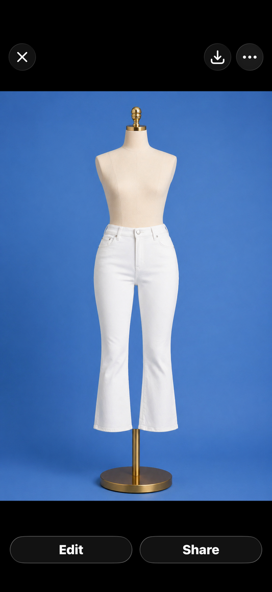 Hannah Crop Flare / white