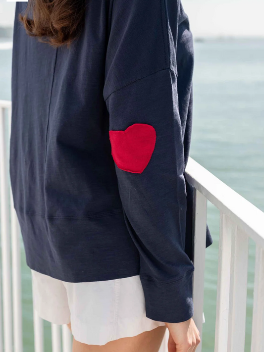 Amour Appliqué Tee / navy red ❤️