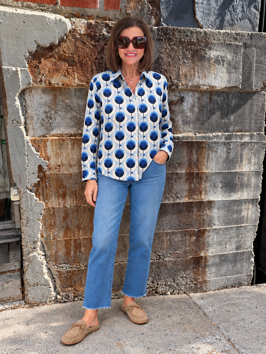 Boyfriend shirt/ Nordic Blue