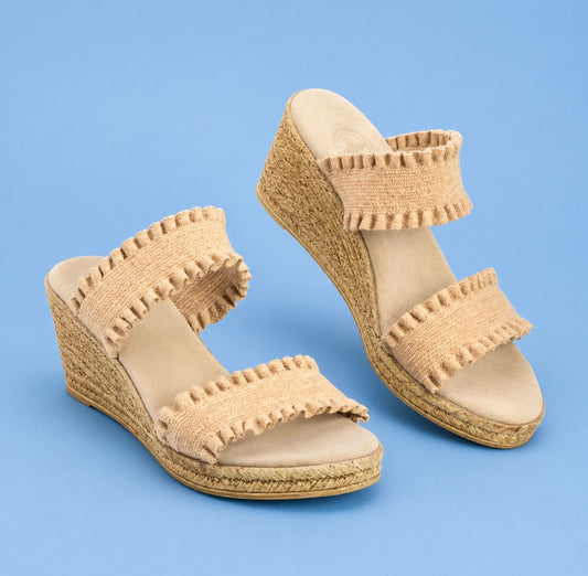 Dorset Espadrille Wedge Sandal / linen