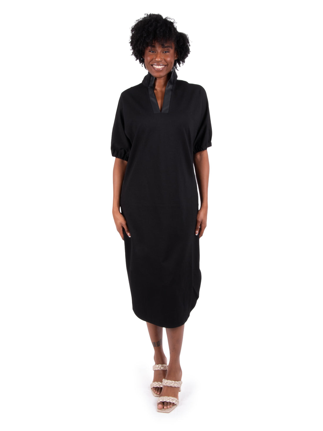 Emily McCarthy Poppy Caftan - black ponte