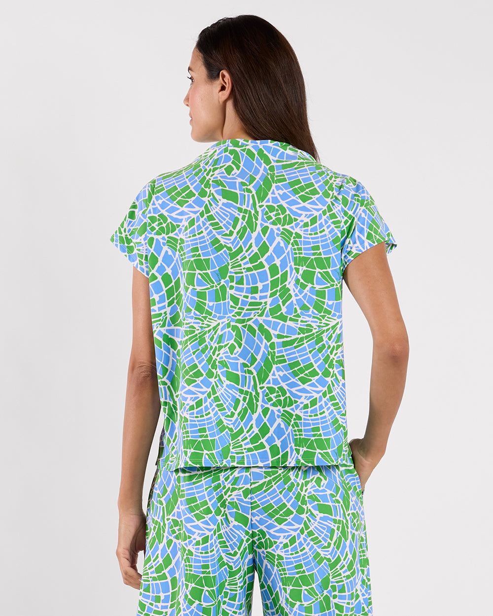 Tillie top/ painted mosaic periwinkle