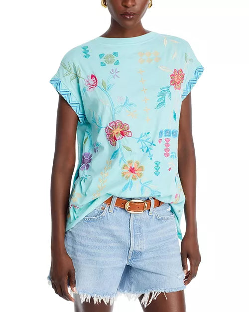 Johnny Was Katie Relaxed Tee Marine Blue