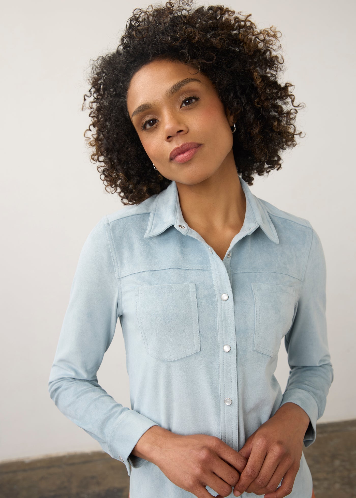 Suede Shirt/ Blue River