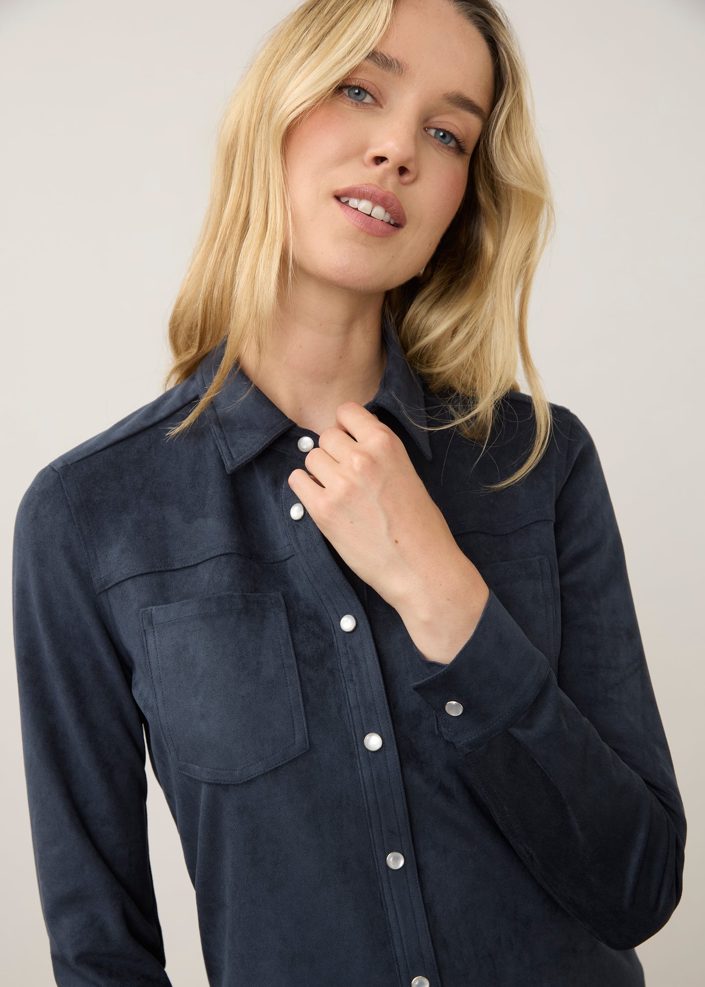 Suede Shirt/ Blueberry