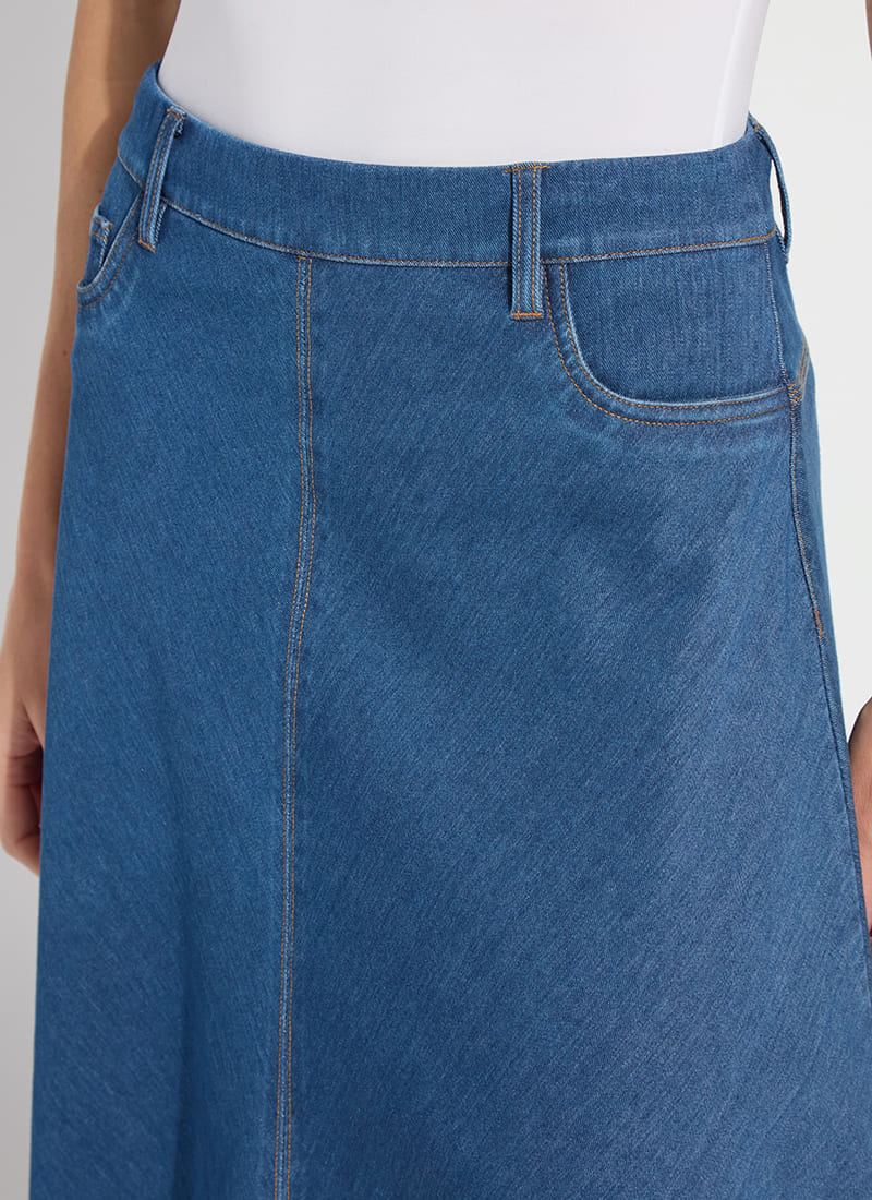 Lucille Handkerchief Denim Skirt/ Mid Wash