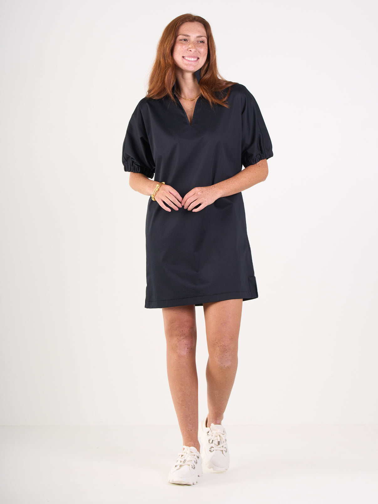 Poppy Dress / black cotton poplin