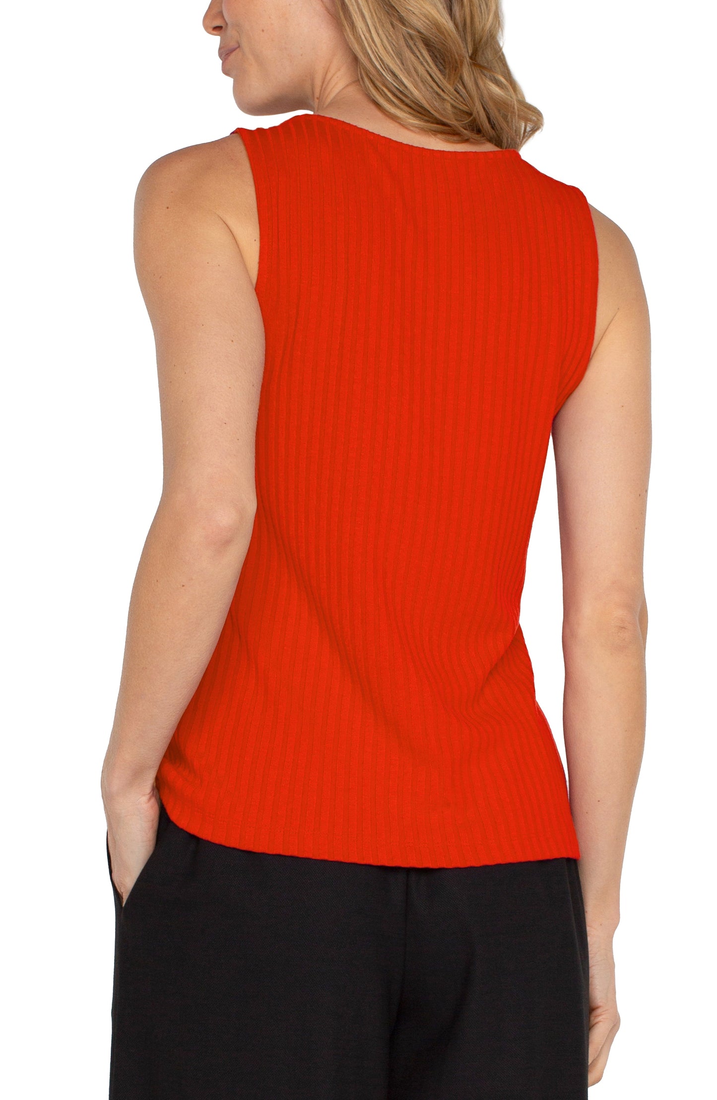 Boat neck top/ tango red