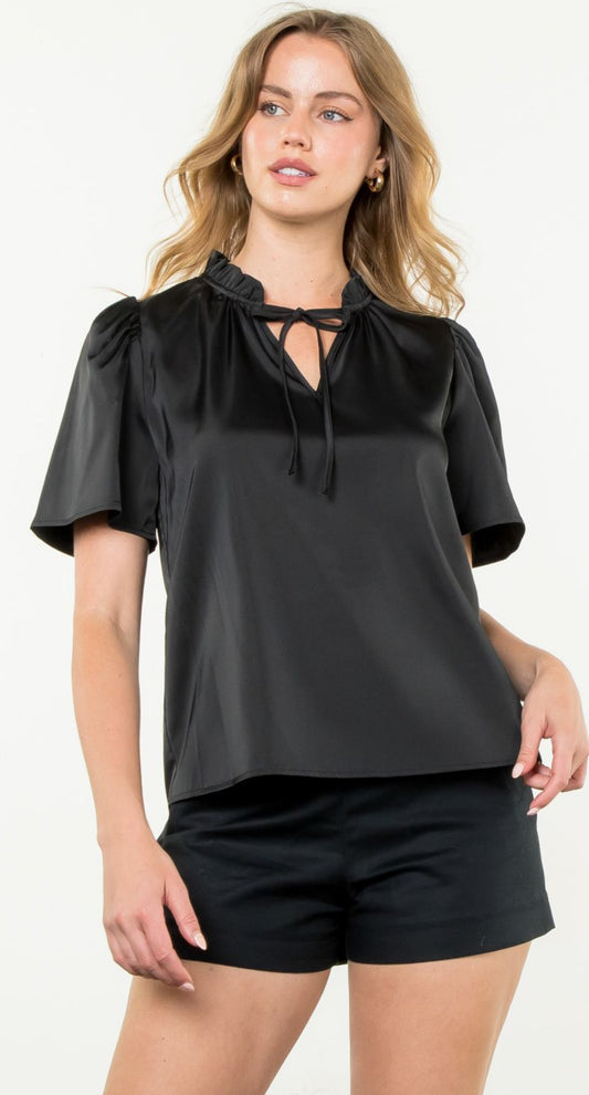 THML Black Satin Top