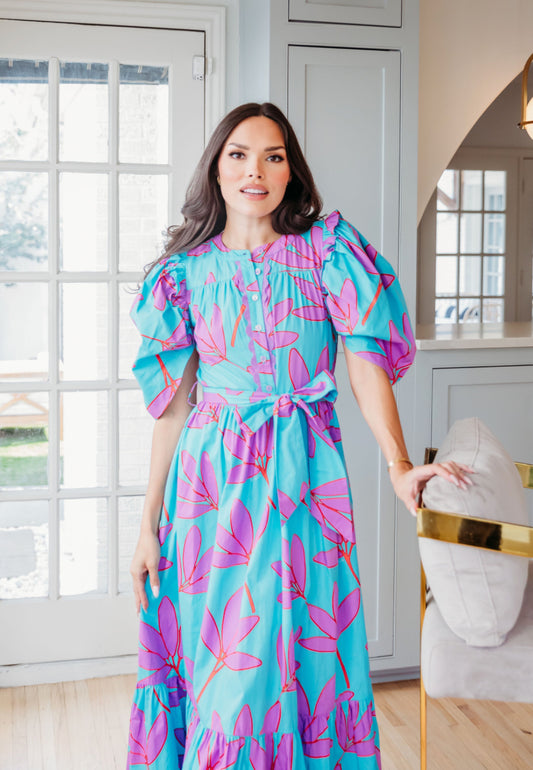 Palm Leaf Tier Dress