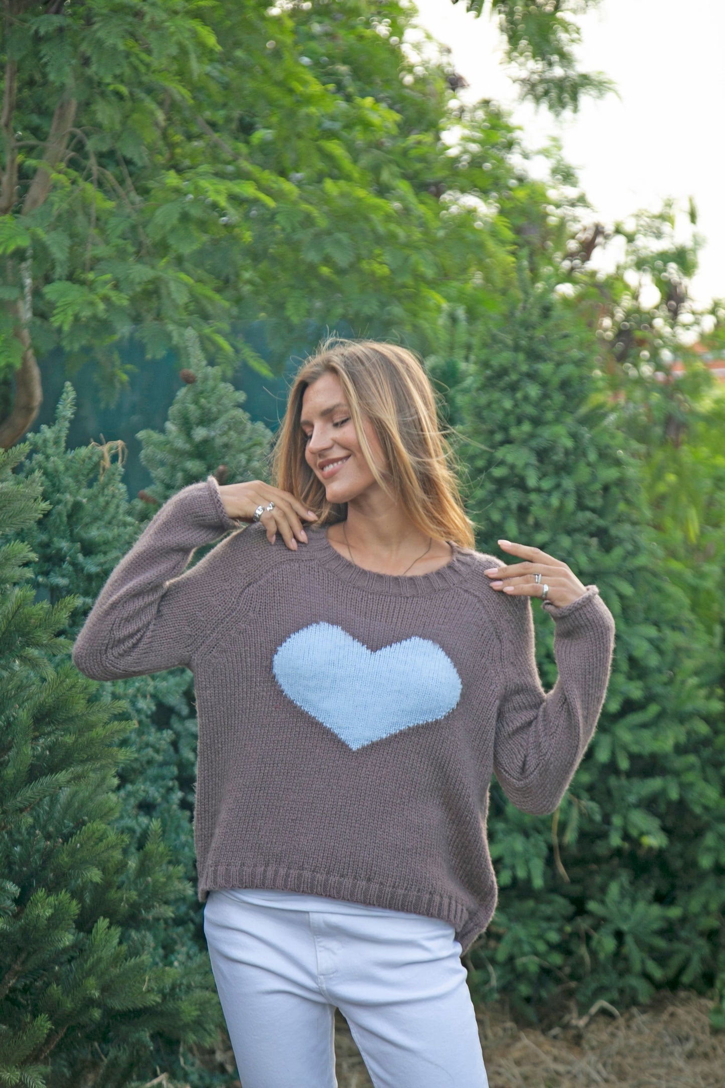 Wooden Ships Brushed Heart Raglan Crew Chunky-Dark Dusk/China