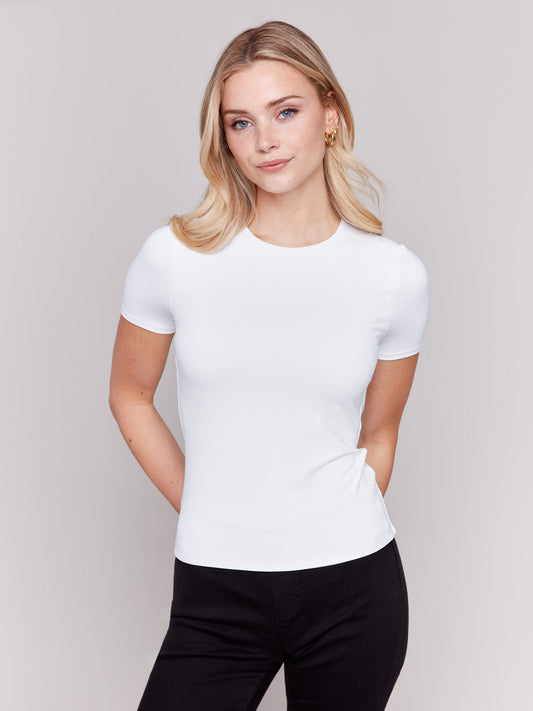 Charlie B Super Stretch Top Double Clothe Knit