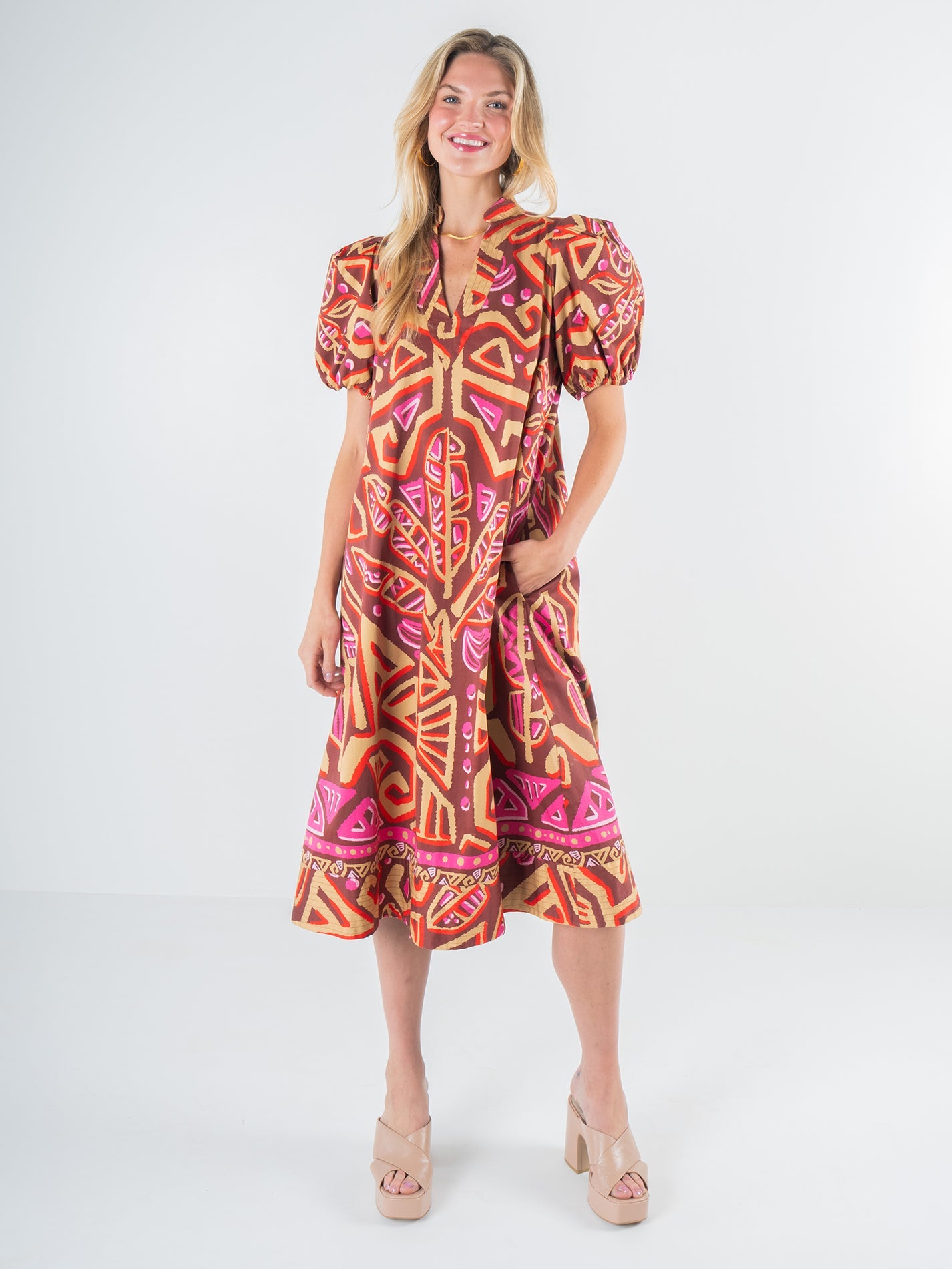 Emily McCarthy Hampton Dress-Tribal Palm