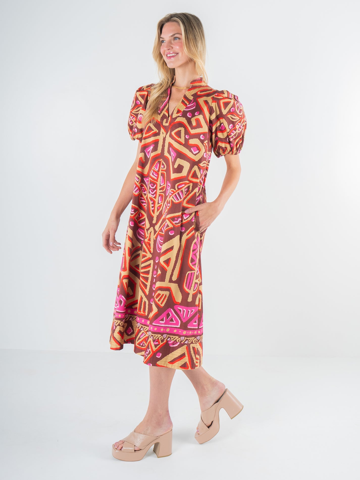 Emily McCarthy Hampton Dress-Tribal Palm