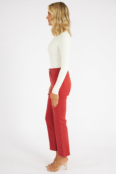 Pistola Lennon Seamed Rouge Pants