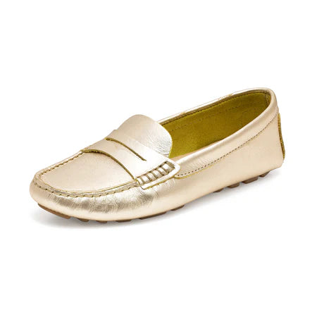 Gold Rio moccasins